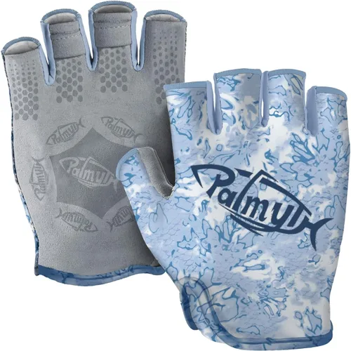 Miniatura 11 de Palmyth Guantes de pesca UV Stubby con protección solar para hombres y mujeres, UPF 50+ SPF para kayak, remo, canoa, remo, conducción Camo Negro