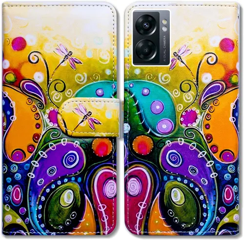 Miniatura 15 de Bcov Funda para OnePlus Nord N300 5G, diseño de pájaro negro y verde con tapa para teléfono con ranura para tarjeta y soporte para OnePlus Nord N300