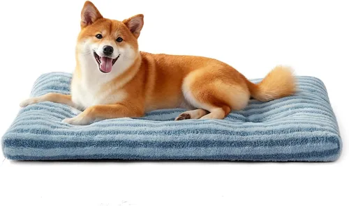 Miniatura 20 de FURTIME Cama Lavable para Perros de Tamaño Grande, Camas de Jaula para Perros de Lujo, Almohada Cómoda y Esponjosa para Perros, Alfombrilla Gris