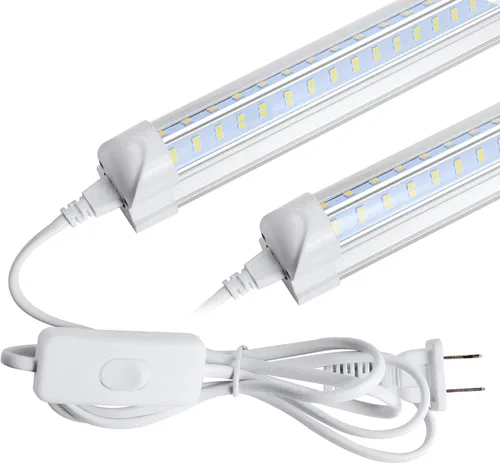AQIQUUT Luz de Taller LED de 2 pies, Luz de Taller LED, 25W 6500K 3200LM Cubierta Transparente, Luminaria LED T8, Luces de Techo y Taller de