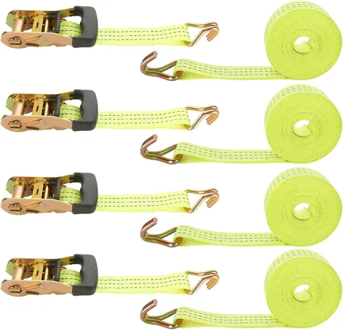 Miniatura 15 de Paquete de 2 correas de amarre de trinquete, 2 pulgadas x 33 pies, 10,000 libras de resistencia a la rotura, correas de amarre de carga resistentes