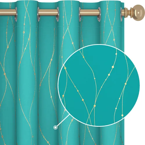Miniatura 12 de Deconovo Cortinas opacas, 2 paneles, 52 x 72 pulgadas, cortinas con aislamiento térmico para oscurecer la habitación, con ojales para dormitorio