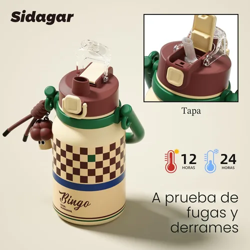 Miniatura 3 de Botella de agua aislada de 32 onzas para mujer con popote y asa, vaso de acero inoxidable de grado médico 316L, esenciales para vacaciones