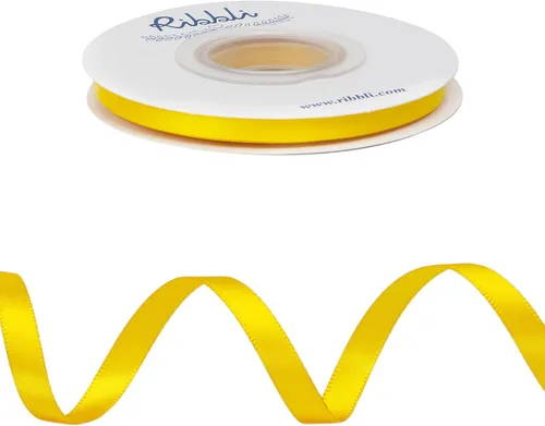 Miniatura 243 de Ribbli - Cinta de satén de doble cara dorada, 1/2 pulgada x 25 yardas, uso para ramo de lazos de manualidades, envoltura de regalos, decoración