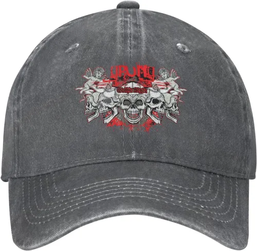 Miniatura 2 de Cowboy Hat Trendy Hats for Man and Women Djustable Four Season Outdoor Baseball Cap of Hell Skull with Angel Deep Heather