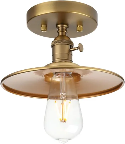 Miniatura 10 de Phansthy Lámpara de techo semiempotrada, lámpara industrial vintage cerca del techo, lámpara colgante para dormitorio, cocina, sala de estar