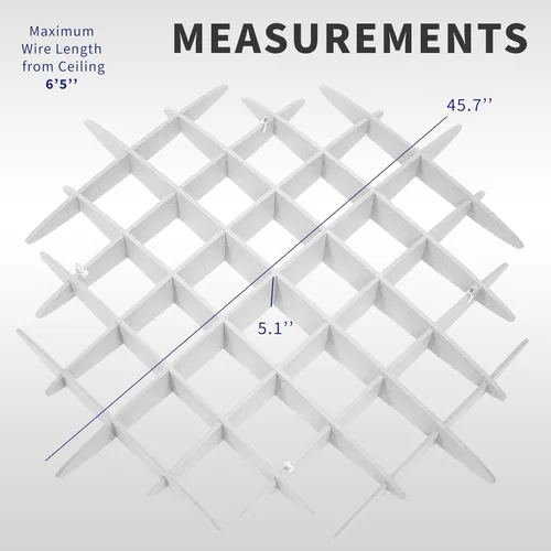 Miniatura 3 de Panel de Techo Acústico VIVO de Celosía, Absorbedor de Sonido Colgante Hexagonal, Moderna Lámpara de Techo para Reducción de Ruido, Blanco, PP-CW01W