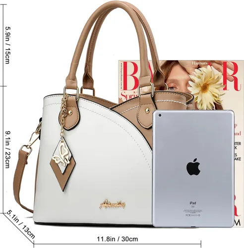 Miniatura 6 de Bolsos y carteras para mujer de DAINAOTM, bolsos estilo tote de cuero PU, cartera de señora con asa superior, bolso cruzado, bolso de hombro PU