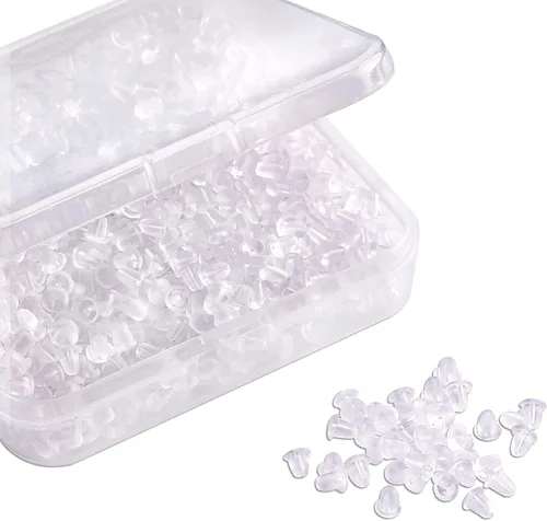 Miniatura 8 de Broches transparentes de silicón con acoplamiento de seguridad para aretes, 1000