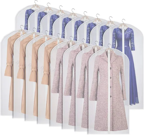 Miniatura 7 de Univivi Bolsas transparentes para colgar ropa de 60 pulgadas, bolsas de vestir transparentes para almacenamiento, paquete de 6 fundas de traje