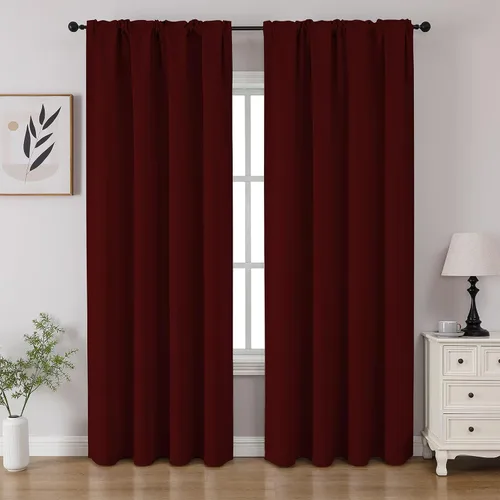 Miniatura 14 de CUCRAF - Cortinas opacas beige de 45 pulgadas, juego de 2 paneles con bolsillo para barra, cortinas para oscurecer dormitorios y sala de estar