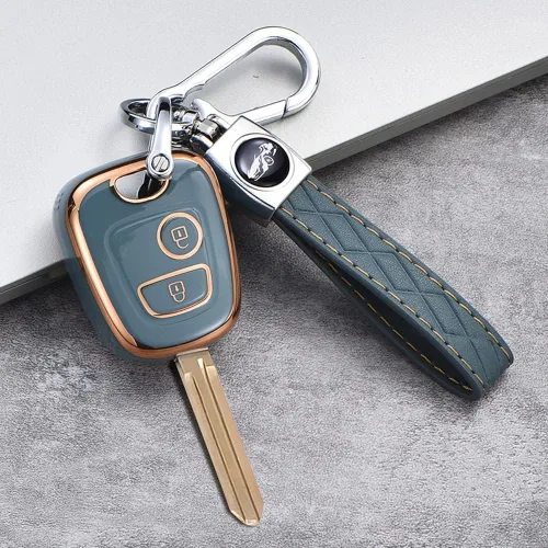 Miniatura 3 de SANRILY Funda para llavero de TPU con borde dorado de 2 botones para Peugeot 206 107 207 307/Citroen C1 C2 C3 C4 Picasso para Toyota Aygo Accesorios