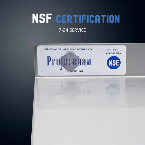 Miniatura 4 de Profeeshaw NSF Estante de Acero Inoxidable 12" x 60", 315 lb Estantes Comerciales de Montaje en Pared Estantería de Metal con Protector contra