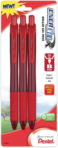 Miniatura 9 de Pentel EnerGel-X - Lapicera de gel líquido retráctil, punta de 0,7 mm de metal, trazo medio, 3 unidades, Azul