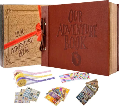 Miniatura 19 de Nuestro Libro de Aventuras de 12 x 12 pulgadas, Álbum de Recortes Grande Hecho a Mano, Libro de Recortes de Viaje, 60 páginas, álbum DIY