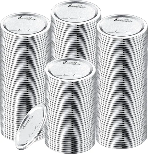 Miniatura 10 de 72 tapas de conservas con anillos de boca regular, para frascos Ball, Kerr – Tapas de metal tipo Mason para conservas – 100% de ajuste y herméticas