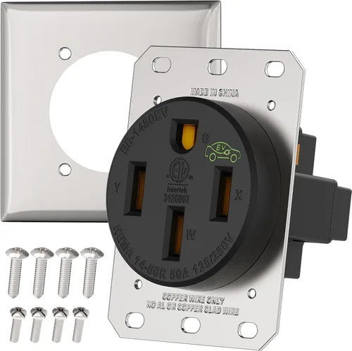 Miniatura 11 de RVGUARD Caja de toma de corriente de 30 amperios, 125 voltios, cerrada, resistente a la intemperie, NEMA TT-30R, panel de receptáculo eléctrico al