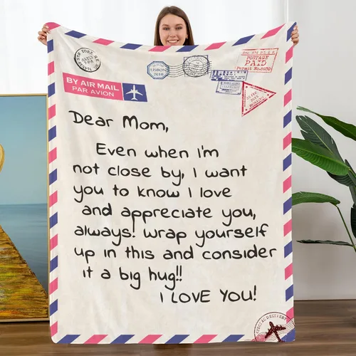 TURMTF Regalos de cumpleaños para mamá de hija e hijo, manta de forro polar suave y cálida para mujer, manta acogedora para sofá, cama, viajes,