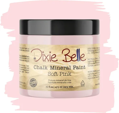 Miniatura 56 de Dixie Belle Paint Company - Pintura con acabado de tiza para muebles, color negro (Caviar), 1 galón, 128 fl oz, pintura mineral color rosa intenso