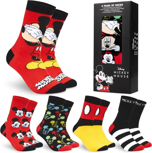 Disney Calcetines para hombre Baby Yoda Crew Socks 5 Pack Star Wars Calcetines tobilleros Mickey Mouse regalos para hombres