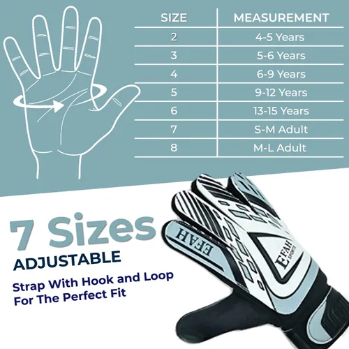 Miniatura 7 de Guantes de portero de fútbol para niños y jóvenes, guantes de portero de fútbol con palmas de agarre fuerte