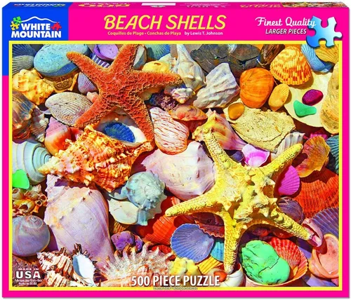 Miniatura 2 de White Mountain Rompecabezas de 500 piezas de collage de océano de verano con piezas grandes, regalo para adultos y familia, de 18 x 24 pulgadas