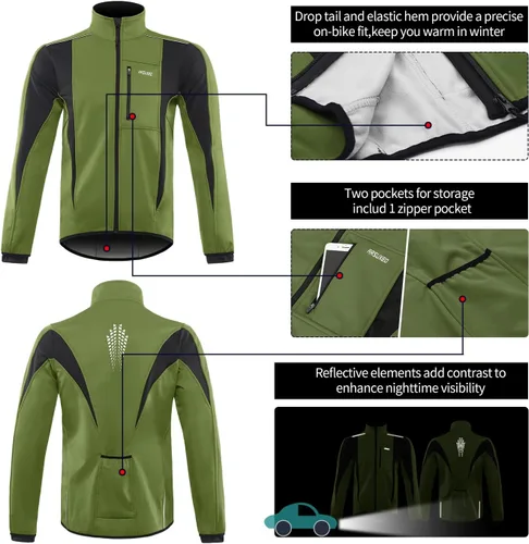 Miniatura 46 de Chaqueta térmica para ciclismo (tejido Softshell, resistente al viento, impermeable, 15K) de ARSUXEO