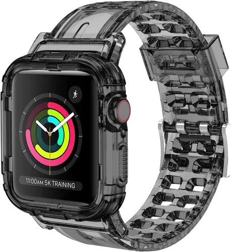 Compatible con Apple Watch Band de 1.772 pulgadas, 1.732 pulgadas, 1.654 pulgadas, con funda antigolpes, correas deportivas para hombres y mujeres