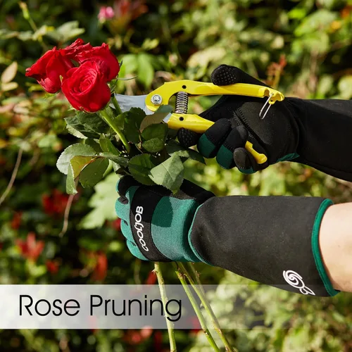 Miniatura 4 de COOLJOB Guantes de jardín de poda de rosas a prueba de espinas para hombres, manga larga, acolchados, para trabajo en el patio, para arbusto, mora