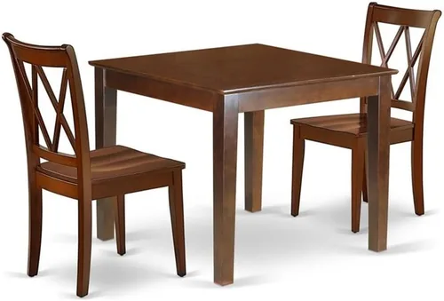 Miniatura 9 de East West Furniture OXCL3-LWH-C - Juego de mesa de comedor de 3 piezas contiene una mesa de cocina cuadrada y 2 sillas de comedor tapizadas de tela