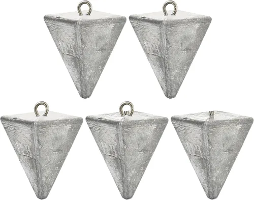 Miniatura 9 de BLUEWING Pyramid Sinkers Pesas de pesca de plomo 1oz, 2oz, 3oz, 5oz, 8oz, 10oz, 12oz, 16oz, 32oz para agua salada