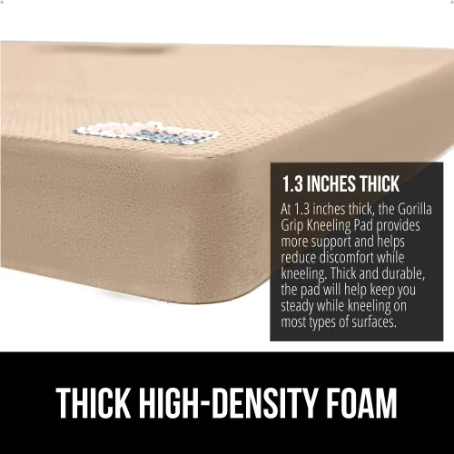 Miniatura 3 de GORILLA GRIP Almohadilla de rodillas de espuma suave extra gruesa con patente pendiente, 2 PK, almohadas de rodillas grandes y de apoyo para Beige