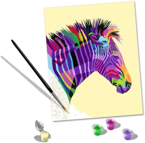 Miniatura 6 de Ravensburger CreArt Funky Zebra - Pintura por números para adultos, kits de manualidades para adultos y niños a partir de 12 años