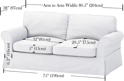 Miniatura 3 de Funda de sofá de algodón pesado (ancho: 81 ~ 85 pulgadas, no 92 pulgadas) compatible con sofá Pottery Barn PB Comfort Roll ARM (no sofá grande). Una
