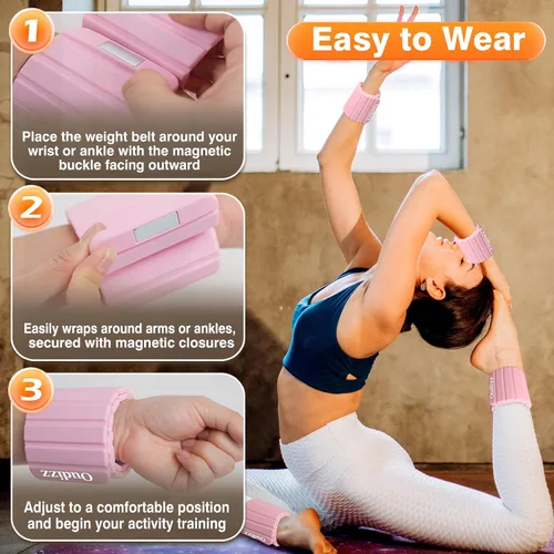 Miniatura 4 de Pesas de muñeca, pesas de tobillo para mujeres y hombres, pesas magnéticas ajustables de silicona, intensidad de entrenamiento para gimnasio