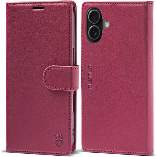 Miniatura 14 de Funda tipo cartera para iPhone 17 Pro Max con tarjetero de crédito, de piel sintética, con función atril, funda protectora a prueba de golpes