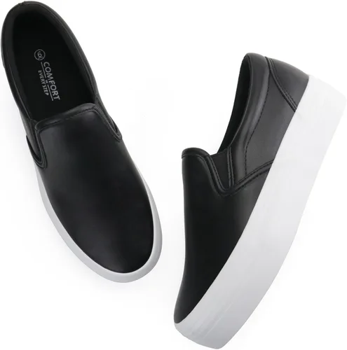 Miniatura 6 de JABASIC Mocasines de plataforma sin cordones para mujer, mocasines cómodos y casuales