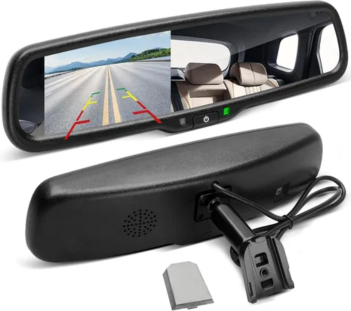 EWAY Pantalla LCD de Espejo Retrovisor de 4.3", Aspecto OEM para Ford F150/250/350 2004-2015, Toyota Tacoma Corolla 2008-2014, Jeep Wrangler