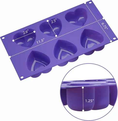 Miniatura 4 de Bakerpan Moldes de silicona con forma de corazón de San Valentín para hornear, juego de 2 moldes para tartas en forma de corazón