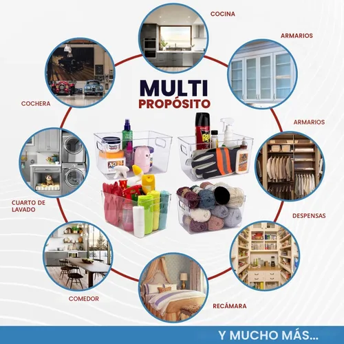 Miniatura 5 de Contenedores de almacenamiento de plástico transparente con tapas, perfectos para organización de cocina o organización y almacenamiento