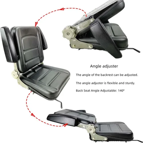 Miniatura 3 de Asiento universal de tractor de PVC, asiento de cortacésped ajustable, asiento plegable que incluye reposabrazos e interruptor de asiento, 15.4 x 15