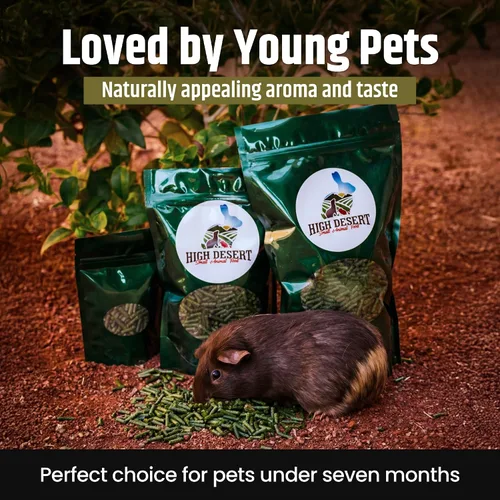 Miniatura 4 de High Desert Delight - Pellets de alfalfa, ricos en proteínas, alimento para animales pequeños para conejos jóvenes, cobayas y mascotas pequeñas