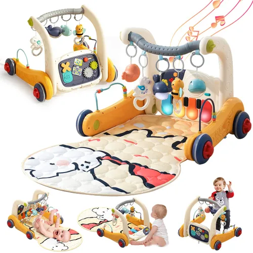 Miniatura 9 de Alfombra de juego 7 en 1 para bebés, niños y niñas de 6 a 12 meses, juguete mecedor para bicicleta de equilibrio para niños pequeños de 1 a 3 años