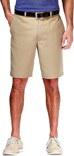 Haggar Cool 18 Classic Fit Flat Front Expandible Cintura Corta para Hombre (tallas regulares y grandes y altas)