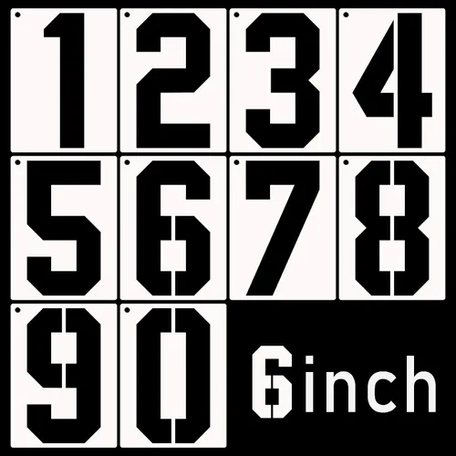 Miniatura 11 de DXCYZ - Juego de plantillas de números grandes de 2 pulgadas, plantillas de números de dirección de 0 a 9, 10 plantillas de números de pintura