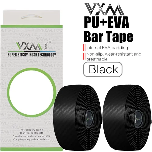 Miniatura 9 de VXM Cinta de manillar de bicicleta, fibra de carbono, PU y EVA, cinta antideslizante para mango de ciclismo para bicicleta de montaña, 2 rollos por