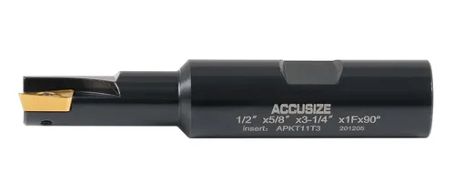 Miniatura 5 de Accusize Industrial Tools Molino de extremo indexable de hombro cuadrado de 90 grados de 1/2 '' con insertos de carburo Apkt11T3, 0056-0913
