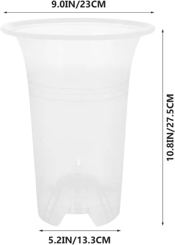 Miniatura 6 de DOITOOL 5 macetas de plástico transparente para orquídeas, macetas con agujeros, transpirables, altas, para interiores y exteriores, plantas