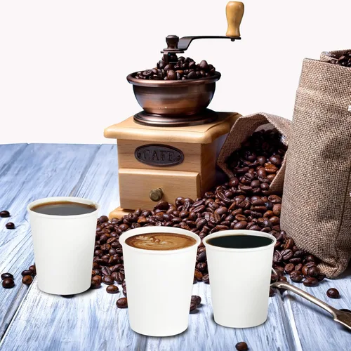 Miniatura 6 de Turbo Bee Tazas de papel desechables para café de 16 onzas, paquete de 210 tazas de papel blancas, tazas desechables para bebidas calientes Paquete