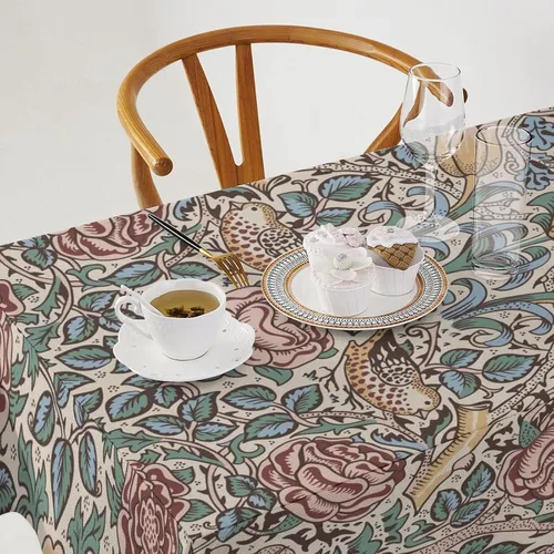 Miniatura 249 de Mantel Floral Retro de Pájaros, Diseño Original Bohemio William Morris Estampado Cubierta de Mesa para Hogar Picnic Fiesta Comedor Cocina William